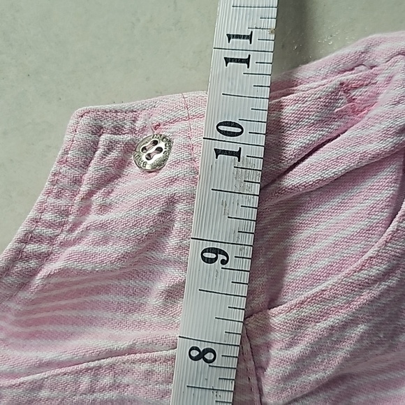 Baby Oshkosh B'Gosh Pink White Stripes Girls Overalls - Picture 7 of 8